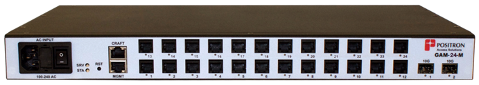 Positron GAM-24-M - 24 port G.hn Access Multiplexer (GAM) for use over Twisted Pair wiring for 1 pair (SISO) or 2 pairs (MIMO) p